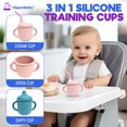 thumbnail image 6 of 2 pack Silicone Sippy Cups with Straws for Babies and Toddlers (Rose Quartz/Sky), 6 of 7