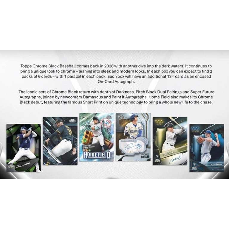 2026 Topps Chrome Black Baseball Factory Sealed Hobby Box