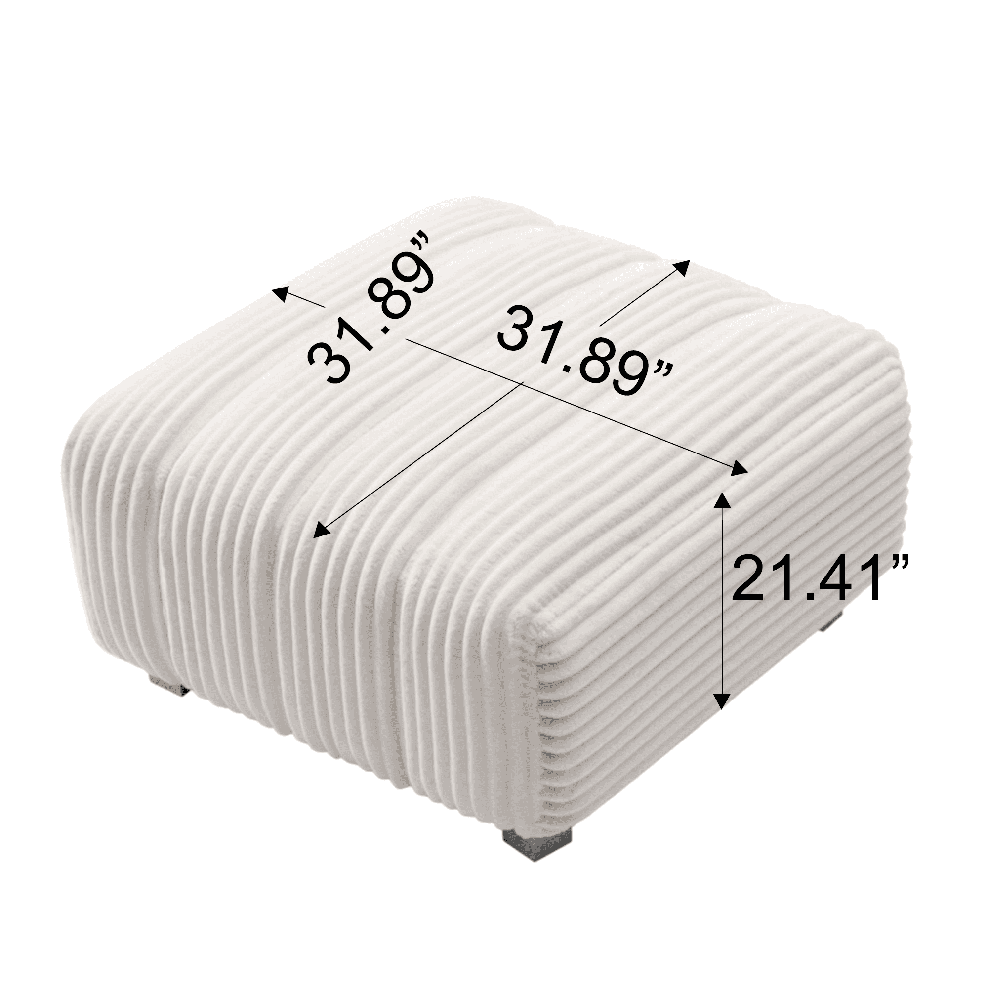 Corduroy Sofa Ottoman,High-Density Foam, Solid Wood Frame, Cloud-Like Comfort