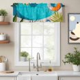 thumbnail image 2 of Curtain Valance for Windows, Swimming Pool Swimming Circle Kitchen Valances Rod Pocket Short Curtains, Blue White Slippers Window Valance for Bedroom Bathroom Living room 60x14in, 2 of 9