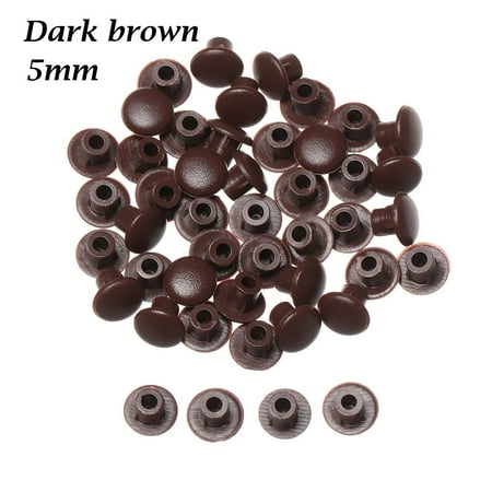 

50Pcs Grommet Drill Hole Plug Hole Ornament Hardware Dust Plug Stopper Screw Decor Protective Cap Furniture Hole Covers 5MM-DARK BROWN