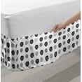 thumbnail image 2 of Floral Bed Skirt, Repeating Pattern with Rose Petals and Dotted Rounds Monochrome Art, Elastic Bedskirt Dust Ruffle Wrap Around for Bedding Decor, 4 Sizes, Charcoal Grey and White, by Ambesonne, 2 of 2