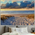 thumbnail image 2 of PRATYUS  Ocean Beach Sandy Scene Tapestry for Bedroom  Wall Hanging Seaside Path Fence Hawaii Wall Decor  Sunset Sunrise Costal Scenery Sea Summer Nature Pastel Living Room Dorm Painting, 2 of 6