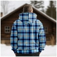 thumbnail image 7 of Hvyesh Sherpa Fleece Lined Hoodies for Men ,Men's Windproof Heavy Thick Flannel Plaid Jacket Full Zip Winter Warm Coat Buffalo Zipper Sweatshirt Padded Coats Outwear with Pockets Blue S-6XL, 7 of 7