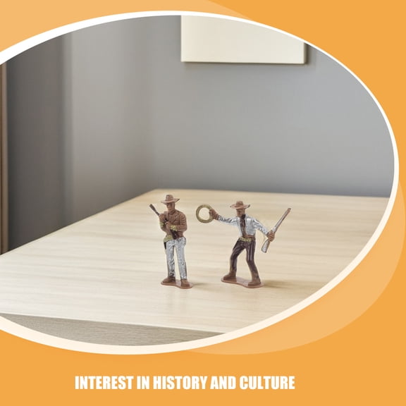 OFFIGAM 12-Piece Plastic Figures Set, Assorted Colors Miniature Western Toys for Photo Props and Collectibles