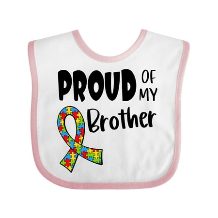 

Inktastic Proud of My Brother Autism Awareness Puzzle Piece Ribbon Gift Baby Boy or Baby Girl Bib