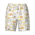 thumbnail image 4 of Lsque Mens Swim Trunks Rabbit And Milk Tea Pattern - Bathing Suit Compression Liner - Beach Swim Shorts Swimwear - (S-3XL) - Stretch Quick Dry -Medium, 4 of 9