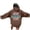 Brown, variant on Women's Casual Hooded Sweatshirt with Print Long Sleeve Pullover Comfortable Loungewear for Everyday Wear Thin Zip up Hoodie Women XXL