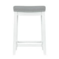 thumbnail image 5 of Linon Cessford 26.5" Backless Counter Stool, White/Light Gray Faux Leather, Includes 1 Stool, 5 of 11