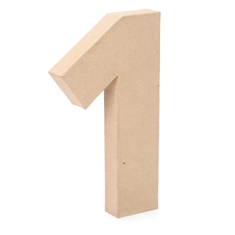 Unfinished Paper Mache Number 1: 12 inches