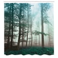 thumbnail image 2 of Ambesonne Forest Shower Curtain, Autumnal Fall Nature Woods, 69"Wx70"L, Dark Turquoise, 2 of 4