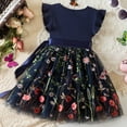 thumbnail image 4 of Suilloe Toddler Girls Dresses Fly Sleeve Floral Embroidered Mesh Splicing Tutu Dress Kids Girls Spring Summer Birthday Party Princess Dresses6 -12 Months, 4 of 8