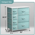 thumbnail image 3 of YYEAN Dresser with 7 Drawers - Furniture Storage Chest for , Teens, Nursery, Playroom, Clothes, Toys - Steel Frame, Wood Top, Tie-dye Fabric Bins-Pastel Aqua, 3 of 8