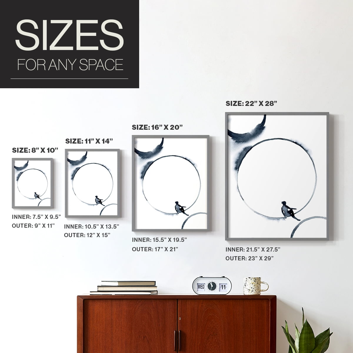 Woman in the Moon I Framed Print - Solid Wood in Single Picture Frame Solid Wood 2 Framed Print
