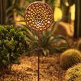 thumbnail image 1 of Muyoka Luz solar para jardín, tambor redondo, luz solar de estaca, IP65, resistente al agua, lámpara de arte de hierro solar, luz decorativa solar hueca de metal, luces de camino de paisaje solar para Muyoka Hogar, 1 of 7
