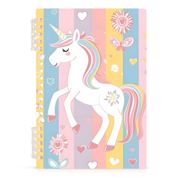Cute Magical Unicorn Spiral Journal Notebook College Ruled Notebook 8.3" x 5.7" A5 Lined Thick Paper Page