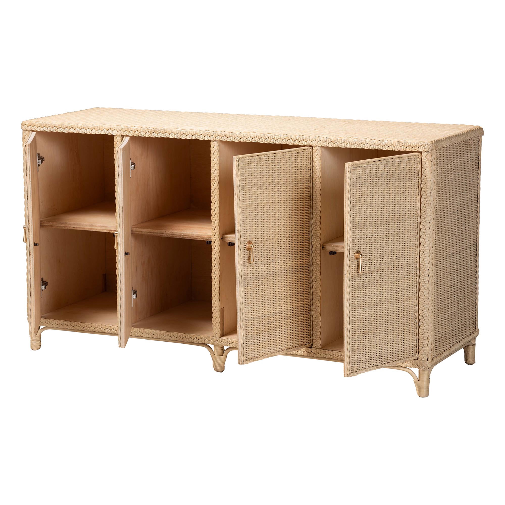 bali & pari Delilah Boho Sideboard, 4-Door, Natural