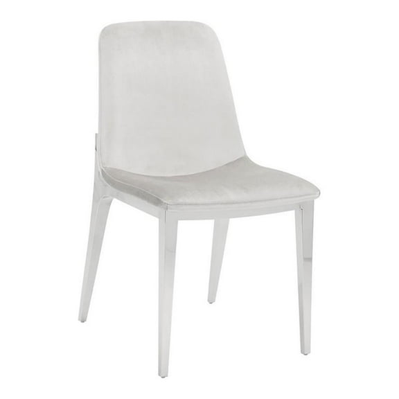 Uptown Club Fraser 19" Velvet Dining Chair in Gray/Silver (Set of 2)