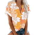 thumbnail image 1 of Blusa con estampado floral de manga corta con cuello en V para mujer OAVQHLG3B Store  lin121212, 1 of 4