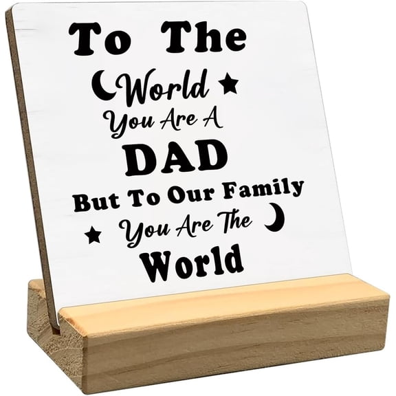 Gifts for Dad,Fathers Day Dad Gifts from Daughter Lighted sign Dad Gift for Birthday,Gag Gifts for Him,Wood Plaque Gift Block Plaque,Great Dad Wood table signs For Home Decor 4 x 4 inch