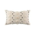 thumbnail image 3 of Phantoscope Boho Woven Tufted Series Decorative Throw Pillow Cover, 12" x 20", Beige with Black Dot, 1 Pack, 3 of 4