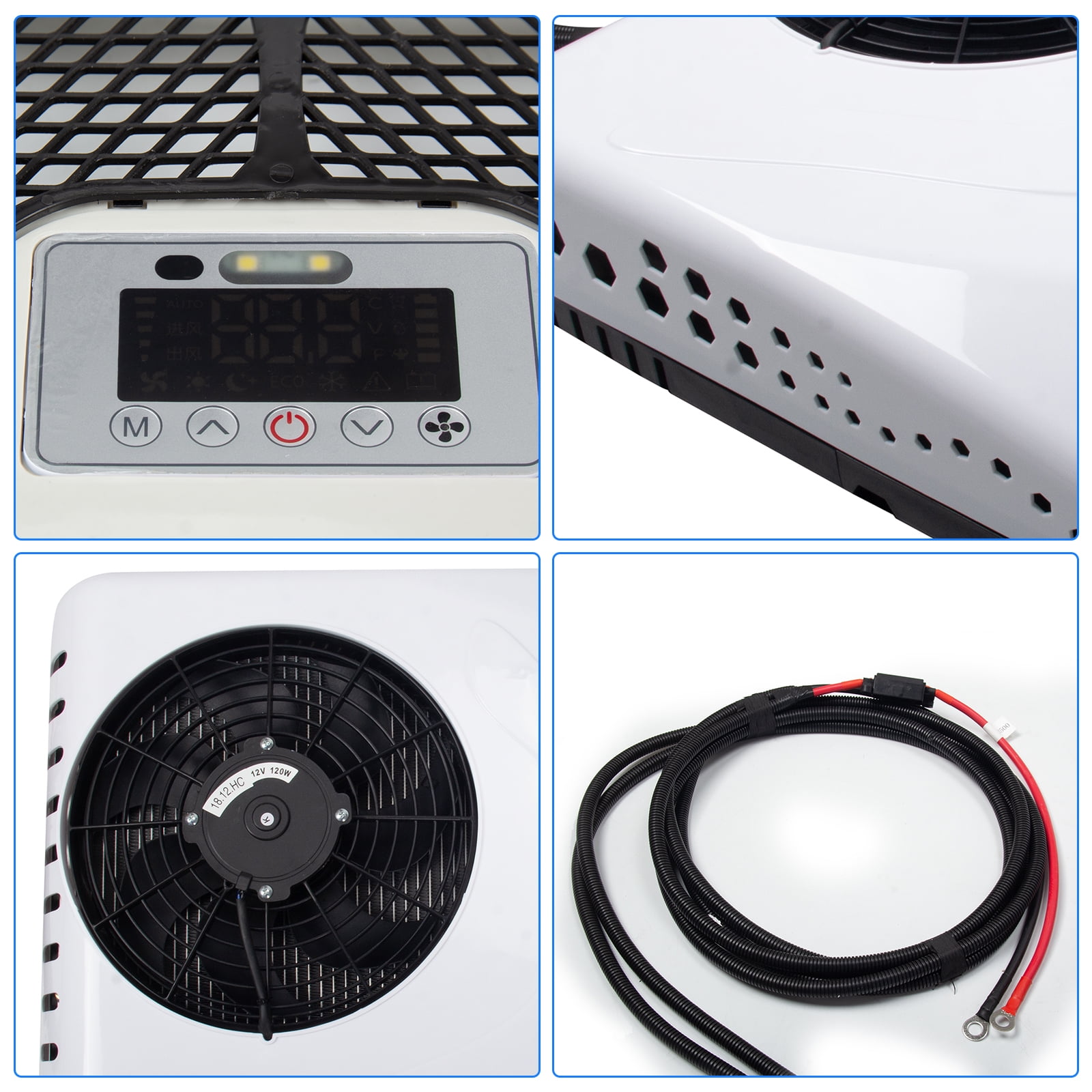 12V Rooftop RV Air Conditioner 13500 BTU Electric Heat & Cool AC Unit Fit RV Truck Bus Caravan