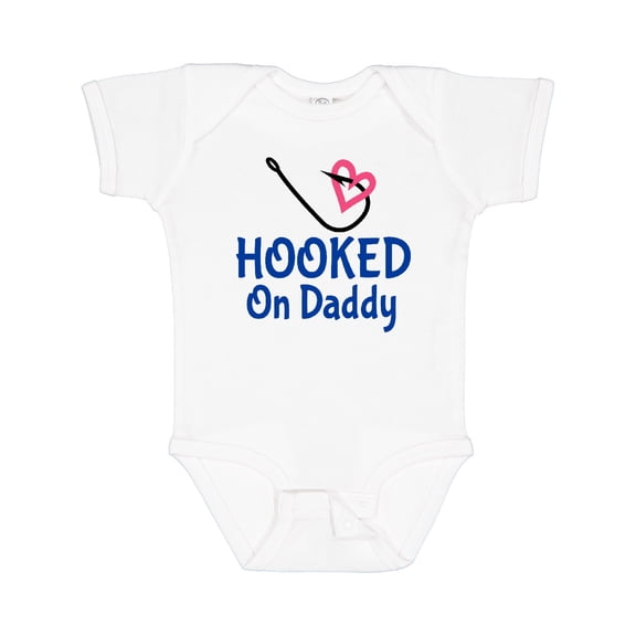 Inktastic Fishing Hooked on Daddy Boys or Girls Baby Bodysuit
