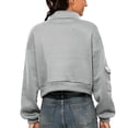 thumbnail image 3 of Hoodless Sweatshirt Womens Simple Design Soft Fabric Pure Color Polyester Fiber Breathable Half Zip Sweatshirt Women  for Office for Holiday ANGGREK Otros, 3 of 6