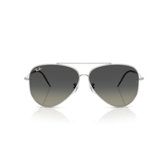 Ray-Ban RBR0101S Aviator Reverse Sunglasses, Silver/Grey Gradient, 59 mm