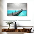 thumbnail image 3 of Elephant Stock Pop Isla Mujeres Dock Wall Art - Horizontal Canvas Wall Art - Living Room Wall Decor - Nautical Canvas - Gray And Turquoise Decor - 36" x 24", 3 of 8