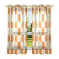 thumbnail image 6 of Yayeee Window Curtains Light Filtering 63"x52" Grommet Panel Pair Home Living Room Decor, Orange Checkered Pattern, 6 of 7