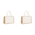 thumbnail image 2 of Yute Arpillera Compras Organizador Almacenamiento Comestibles Bolsos (cuadrados) 2 Uds., 2 of 5