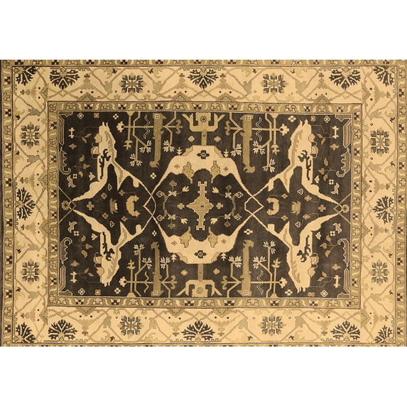 Ahgly Company Indoor Rectangle Oriental Brown Industrial Area Rugs, 8' x 12'