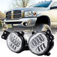 thumbnail image 1 of BICYACO New Version LED Fog Light Compatible with Dodge Ram 1500 2002-2008 Dodge Ram 2500/3500 Pickup Truck 2003 2004 2005 2006 2007 2008 2009-1 Pair Chrome, 1 of 7