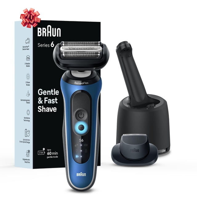 Afeitadora Eléctrica Braun para Hombre, Serie 6 6172cc, Afeitado en Seco y Húmedo, Kit de Afeitado con Centro SmartCare y Recortadora de Precisión