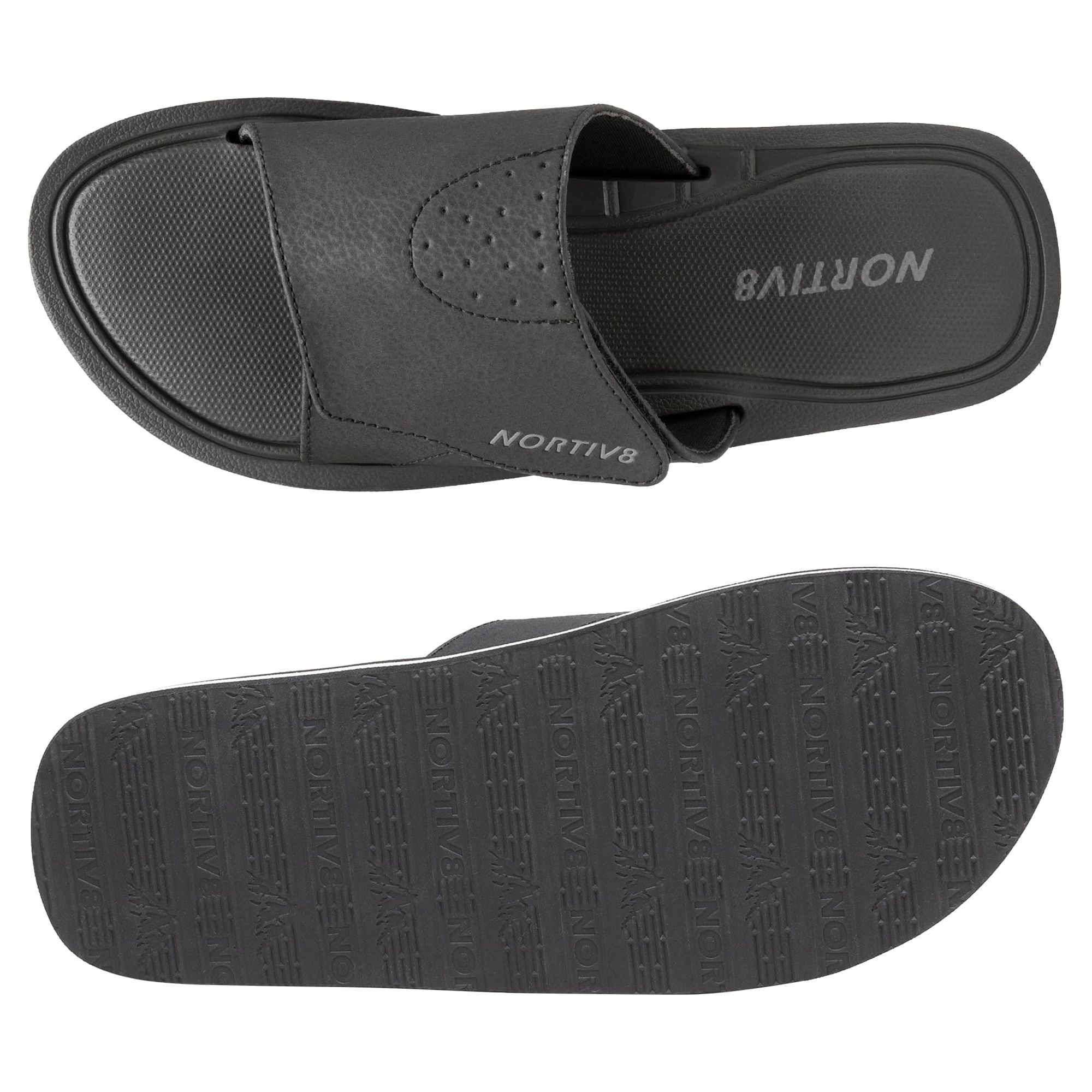 Nortiv8 Men's Memory Foam Adjustable Slide Sandals Comfort Lightweight Summer Beach Sandals Shoes FUSION BLACK Size 10 - image 3 of 5