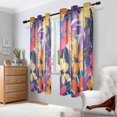 thumbnail image 2 of Yayeee Window Curtains Light Filtering 63"x42" Grommet Panel Pair Home Living Room Decor, Colorful Painted Flowers Pattern, 2 of 7