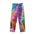 thumbnail image 6 of Uemuo Rainbow Melting Ice Cream Pattern Men's Wide Leg Palazzo Lounge Pants with Pockets Light Weight Loose Comfy Casual Pajama Pants-X-Large, 6 of 9