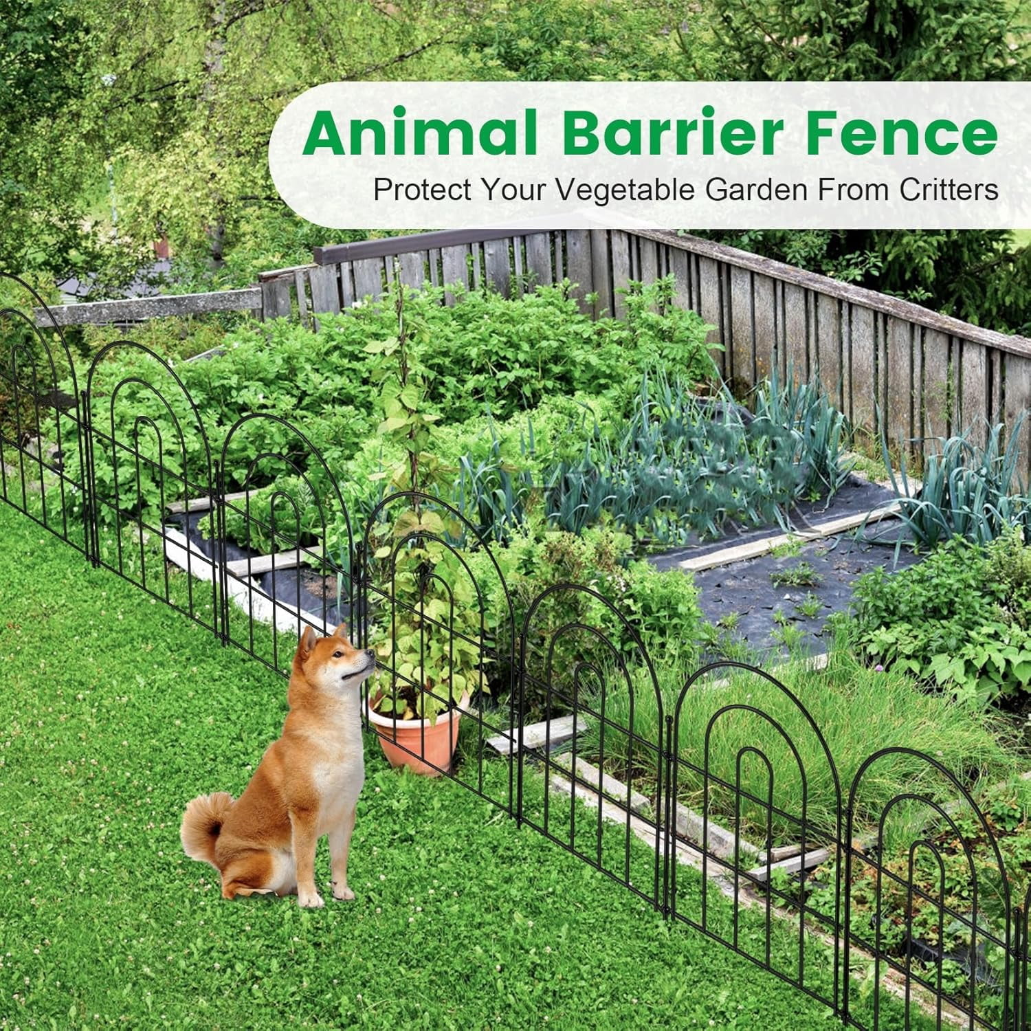 18 Pack Decorative Garden Fence Animal Barrier: 17 in(H) x 18 ft(L) Border Flower Rabbit Garden Fencing Small Arched Rustproof Metal No Dig Fence Landscape Decor for Yard