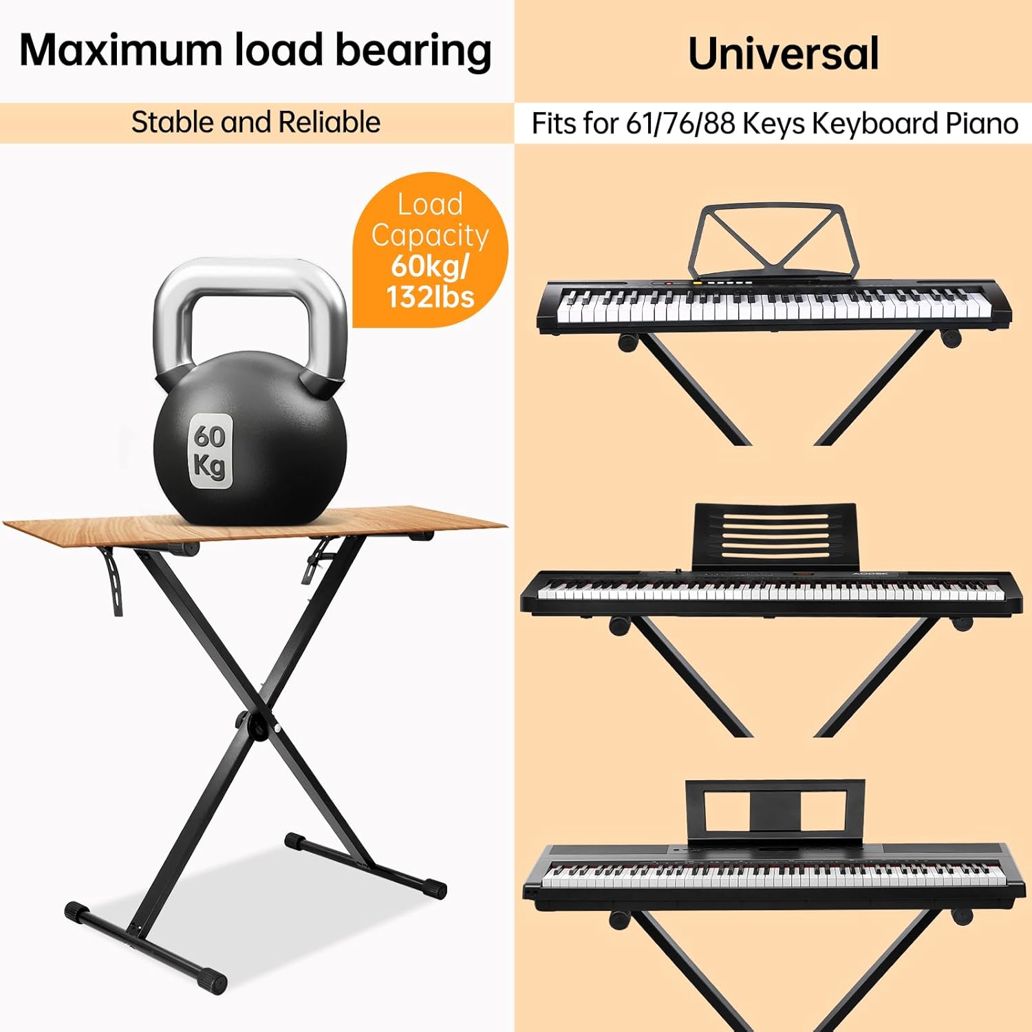 AODSK Single-X Adjustable Keyboard Stand with Locking Straps photo 3