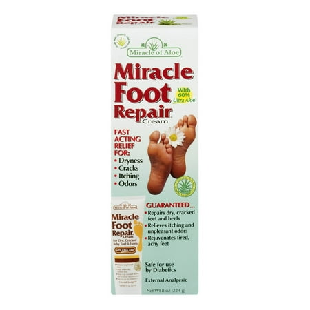 Miracle Foot Repair With 60% Ultra Aloe, 8.0 OZ (The Best Foot Cream For Cracked Heels)