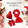 thumbnail image 4 of Hat scarf gloves,three piece set, warm insulation, thickened knitted hat suit, 4 of 6