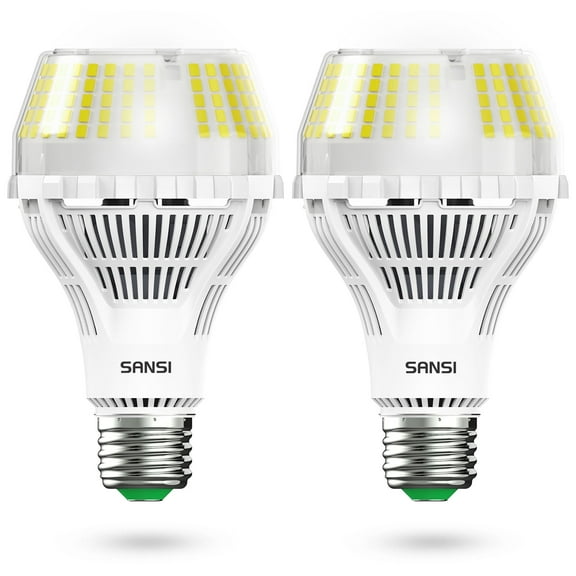 SANSI 27 Watts Dimmable A21 LED Light Bulbs, 4000 Lumens LED Bulb, E26 Base, 5000K Daylight, 2-Pack