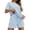X013-Light Blue, variant on Two piece Sets for Women Short Sleeve Outfits Ribbed Textured Knit Lounge Shorts Set Tracksuit Matching Sets