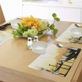 thumbnail image 4 of Ambesonne Venice Place Mats Set of 4, Romantic City at Sunrise, Standard Size, Mustard and Black, 4 of 6