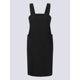 thumbnail image 5 of Vestido de mujer Sólido Lino Algodón Escote cuadrado Sin mangas Crossover Sin respaldo Dividir Midi Abanopi Negro/M, 5 of 7