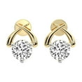 thumbnail image 3 of Diamond Stud Earring | 1 Carat IGI Certified Round Shape Lab Grown Diamond | 18K Yellow Gold |Stellar Lab Diamond Stud Earrings | Prong Setting | FG-VS1-VS2 Quality | Friendly Diamonds, 3 of 5