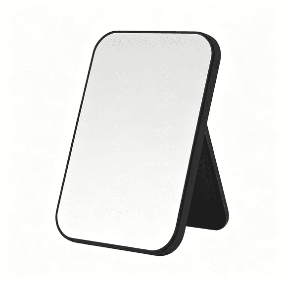 XIBUFE 8-" Desktop Makeup Mirror,Portable Princess Mirror,Table Desk Wall Hanging Dual-Purpose Square Mirror Table Mirror Black