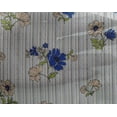 thumbnail image 4 of oneOone Georgette Viscose Blue Fabric Stripe|Leaves & Floral Artistic Craft Projects Decor Fabric Printed By The Yard 42 Inch Wide, 4 of 4
