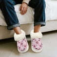 thumbnail image 5 of FUIALDOLG Pink Halloween House Slippers for Women Indoor Pumpkins Ghost Print Fleece Lined Women Fuzzy Slippers Winter House Shoes Non-slip Thick Sole, 5 of 7